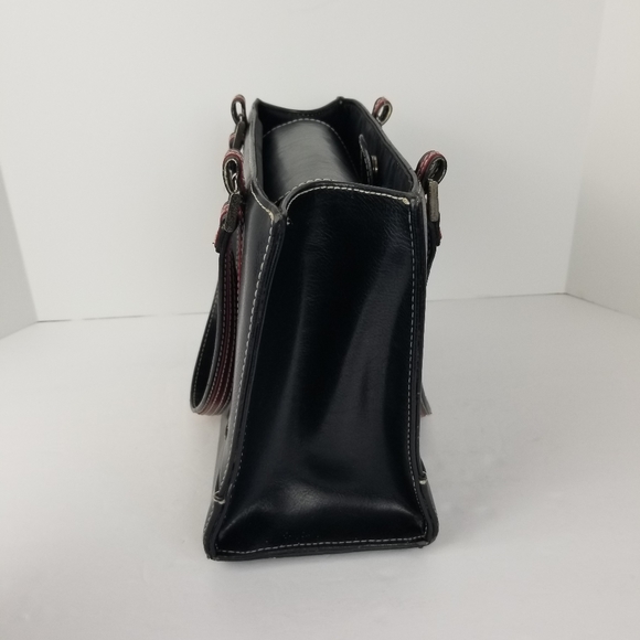 Vintage Kate Spade Tote Bag Black Leather Purse - Picture 5 of 14